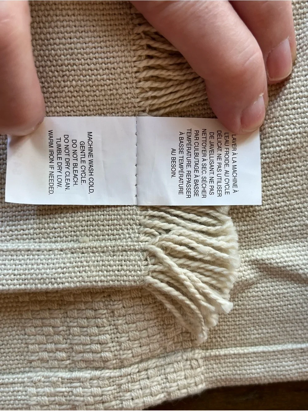 Pier 1 Fringed Woven Cotton Placemats in Light Tan NWT Cottagecore BoHo Set of 2